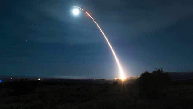 Test of a US intercontinental ballistic missile in 2020 (Bild: APA/AFP/US AIR FORCE/Clayton WEAR)