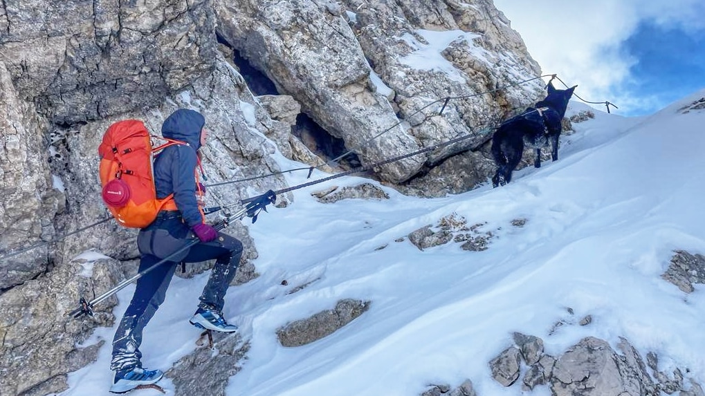 Im Klettersteig Vallon Bianco in der Fanesgruppe. (Bild: Francie Vogel)