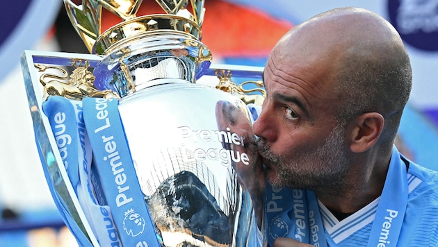 Guardiola gewann in der vergangenen Saison mit Manchester City die Premier League – in dieser Saison wird es schwer, den Titel zu verteidigen. (Bild: APA/AFP/Oli SCARFF)