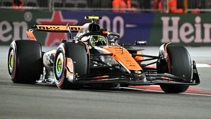 Lando Norris found no means of overtaking Max Verstappen.