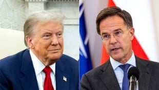 Trump und Rutte werden künftig öfter sprechen. (Bild: AFP/Saul LOEB, Wojtek RADWANSKI)