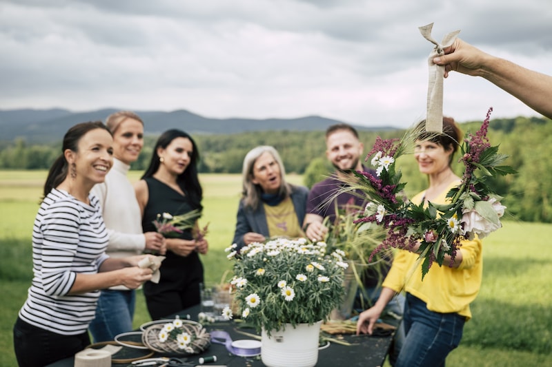 You can also learn how to make wreaths in Schönau near Pöllau. (Bild: BERNHARD BERGMANN)