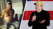Gab sich als Elon Musk aus: Jeffrey Moynihan Jr. Rechts: der echte Elon Musk, der mit dem Betrug ...