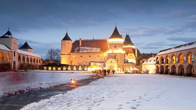 The Rosenburg in the Waldviertel shines in a pre-Christmas glow of lights (Bild: Lichtstark)