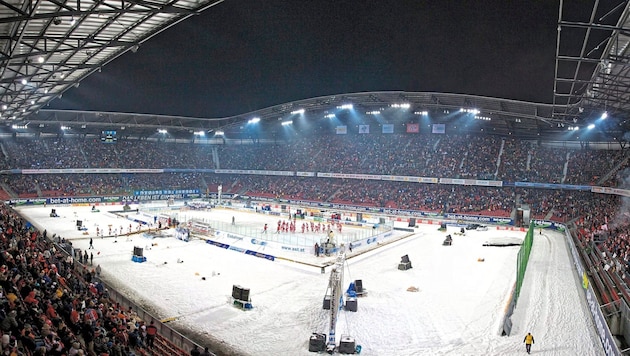 The last time an ice hockey match took place at the Wörthersee Stadium was in 2015. (Bild: martin steinthaler)