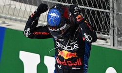Max Verstappen jubelt über seinen vierten WM-Titel.