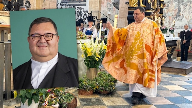 Gerhard Kalidz at the consecration of herbs in Gurk Cathedral - he is now celebrating his 60th birthday. (Bild: Portrait: Presse Dom Gurk/Helge Bauer, Jennifer Kapellari)