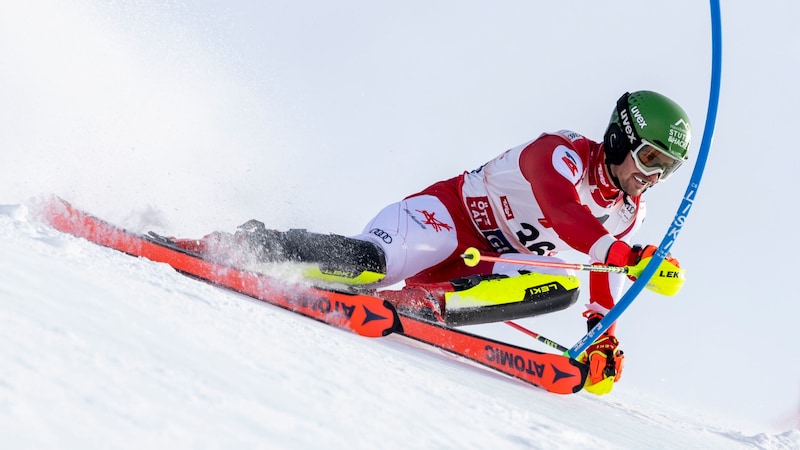 Joshua Sturm bewies zuletzt im Slalom starke Form, fuhr zweimal in die Weltcuppunkte. (Bild: GEPA/GEPA pictures)