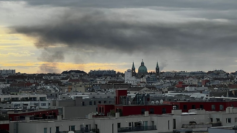 Gleich mehrere Notrufe langen am Sonntag bei der Feuerwehr ein. Grund war ein Feuer auf einem Firmengelände in Favoriten.  (Bild: Leserreporter)