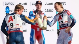 Clement Noel (m.) gewann vor Kristoffer Jakobsen (l.) und Atle Lie McGrath (r.). (Bild: GEPA/GEPA pictures)