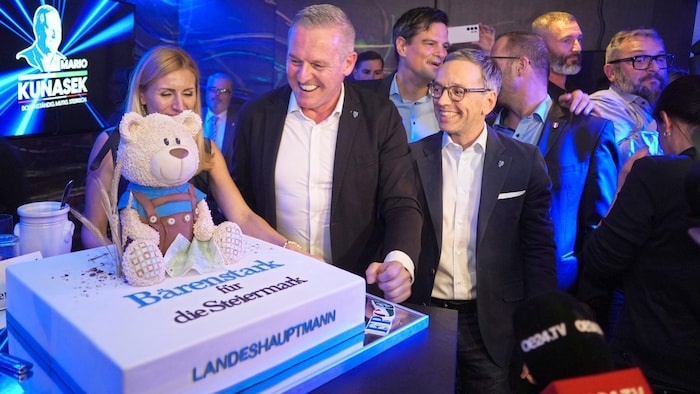 FPÖ-Chef Herbert Kickl reiste noch am Sonntag nach Graz, um mit Wahlsieger Mario Kunasek zu ...