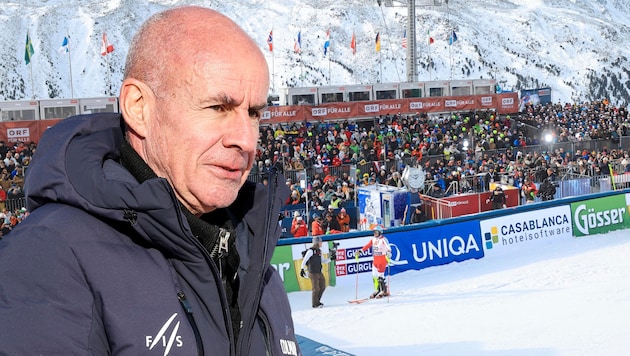 9800 spectators on Sunday, 17,700 at the weekend in Gurgl - but Johan Eliasch was not in the best of moods. (Bild: Birbaumer Christof/GEPA)