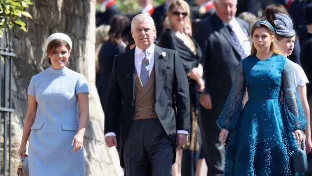 Princess Eugenie, Prince Andrew, Princess Beatrice, who is expecting her second child. (Bild: picturedesk.com/Chris Jackson / PA)