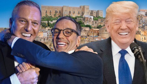 Nicht alle Steirer und US-Amerikaner freuen sich über die Wahlsiege von Kunasek, Kickl, Trump und Co. – ein italienischer Bürgermeister bietet jetzt Zuflucht, viele andere italienische Orte, wie hier auf Sizilien, auch. (Bild: Krone KREATIV/APA)