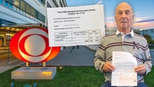 Hans Donabauer (81) aus Linz bekam einen Brief vom Inkassobüro. (Bild: Krone KREATIV/Gerald Schwab, Vienna Press/Andreas Tischler)