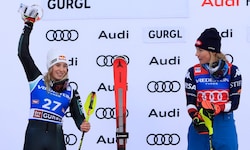 Lara Colturi (links) überraschte auch Dominatorin Mikaela Shiffrin. 