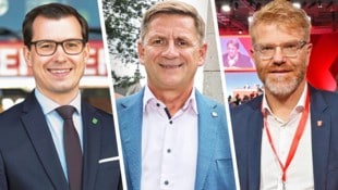 Die obersteirischen SPÖ-Bürgermeister Stefan Hofer, Kurt Wallner und Harald Bergmann.  (Bild: Krone KREATIV/Christian Jauschowetz, Marktgemeinde Turnau)