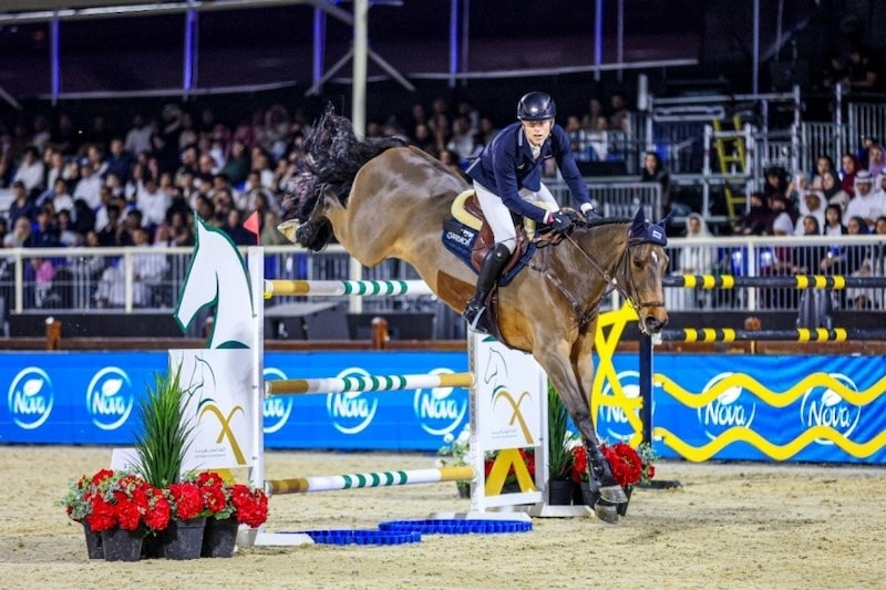 Max Kühner narrowly missed out on victory in the Super Grand Prix of the Global Champions Tour in Saudi Arabia. (Bild: Longines Global Champions Tour)