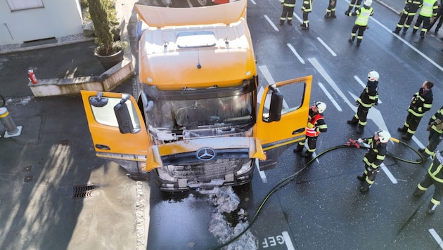 Fire department operation in Lauterach. (Bild: Maurice Shourot)