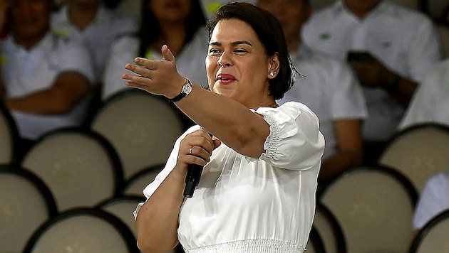 Vice President Sara Duterte is now under investigation. (Bild: APA/AFP/JAM STA ROSA)