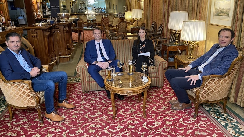 Oswald Salcher, Marko Fischer, Tanja Pfaffeneder, Oliver Picek (von links nach rechts) (Bild: krone.tv)