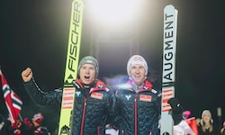 Maximilian Ortner (li.) und Daniel Tschofenig jubelten in Lillehammer übers Doppel-Podest für ...