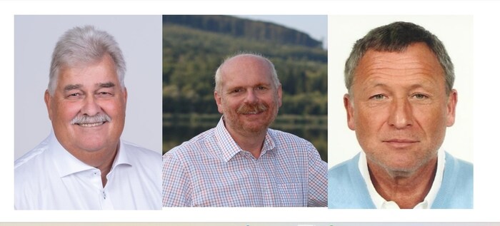 Die SPÖ-Kandidaten Gruber (Pressbaum), Waismaier (Tullnerbach) und Döring (Wolfsgraben, v.li.) ...