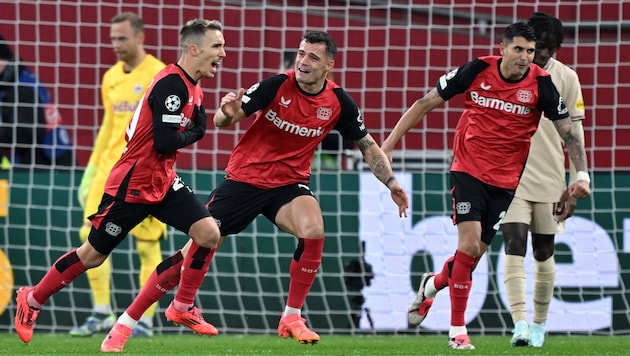 Will Leverkusen be able to celebrate against Union today, as they did against Salzburg? (Bild: GEPA)