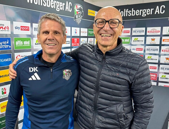 Ewald Türmer (right) scored his only "treble" for Sturm Graz.