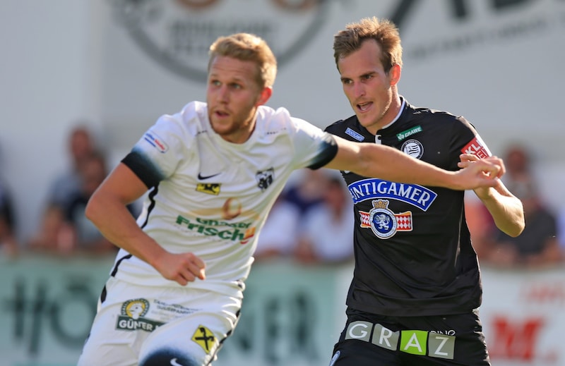 Fabian Schubert (re.) kickt aktuell bei 1860 München.  (Bild: GEPA/GEPA pictures)