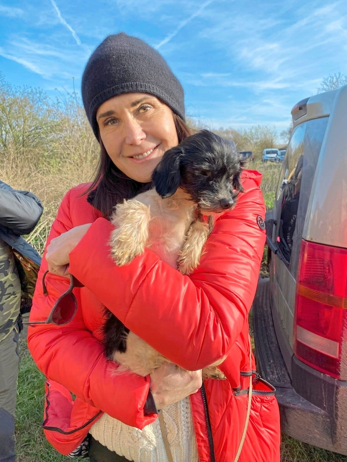 Maggie Entenfellner at an animal rescue in Hungary.