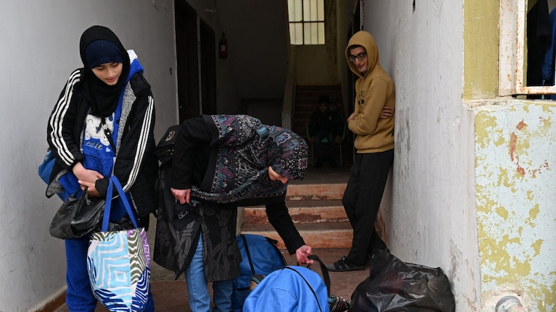 Lebanese refugees who have gone to Syria (Bild: AFP/Louai Beshara)