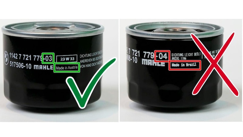 Mahle oil filters from Brazil can leak. (Bild: BMW)