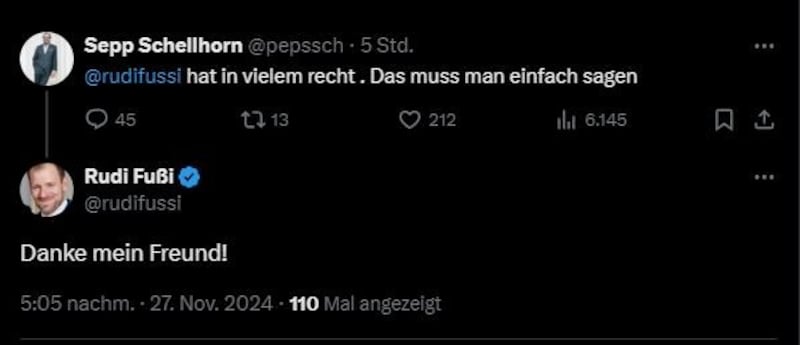 Der Tweet wurde nach einer Anfrage von krone.at gelöscht. (Bild: Screenshot/X/@pepssch)