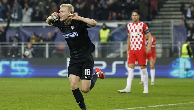 Mika Biereth scored the golden goal. (Bild: APA/ERWIN SCHERIAU)