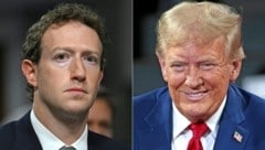 Zuckerberg stand Trump in der Vergangenheit deutlich kritischer gegenüber. (Bild: AFP/JEFF KOWALSKY, ANDREW CABALLERO-REYNOLDS)