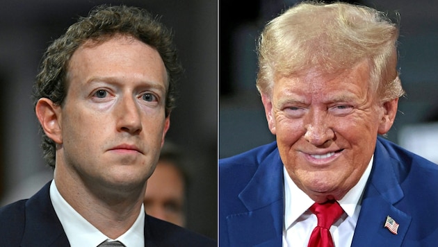 Zuckerberg has been much more critical of Trump in the past. (Bild: AFP/JEFF KOWALSKY, ANDREW CABALLERO-REYNOLDS)