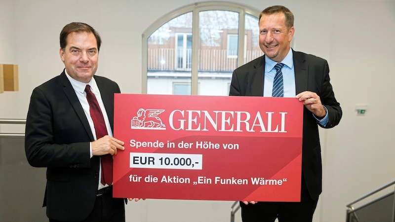 Gregor Pilgram, Generali CEO (re.), mit „Krone“-Chefredakteur-Stellvertreter Rainer Nowak. (Bild: Holl Reinhard/Reinhard Holl)