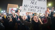 Demonstranten gegen den Populisten Georgescu