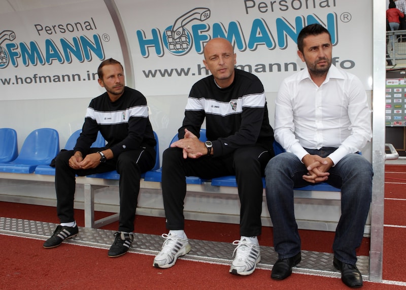 Rene Poms (left) met Nenad Bjelica (right) for the first time as assistant coach at the WAC, with whom he celebrated numerous successes in succession. (Bild: GEPA pictures)