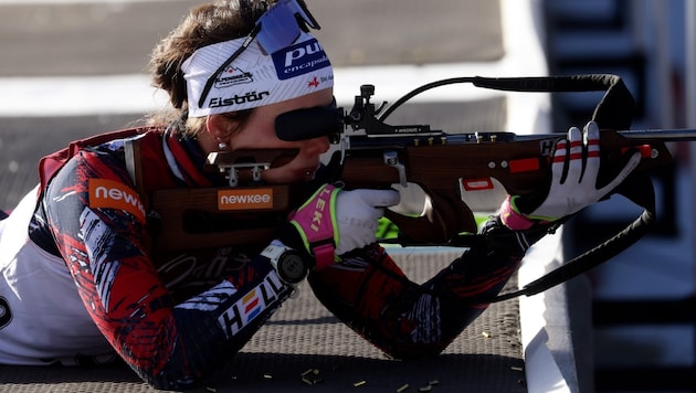 Starker Auftakt für Biathletin Anna Andexer. (Bild: Kronen Zeitung/Andreas Tröster)