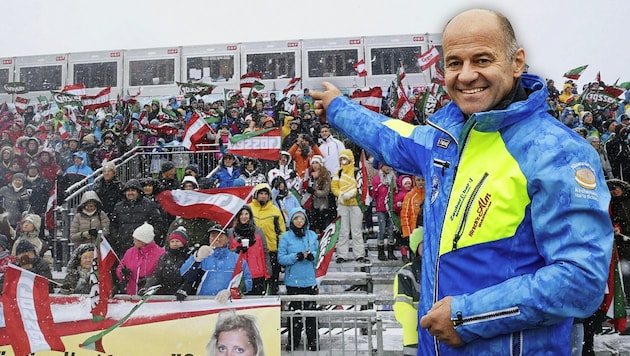 Mayor Hermann Doppelreiter is already in World Cup fever himself and is looking forward to thousands of visitors. (Bild: Krone KREATIV/Seebacher Doris Sepp Pail)