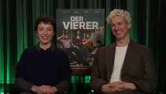 Julia Koschitz und Florian David Fitz im „Krone“-Interview zu ihrer neuen Beziehungskomödie „Der Vierer“. (Bild: krone.tv)