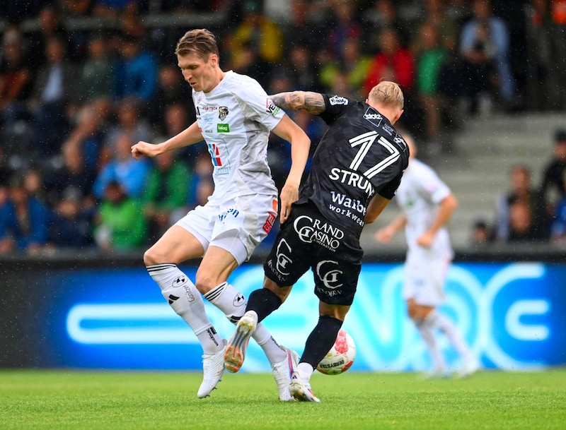 Simon Piesinger (left) makes his 200th appearance in the Bundesliga against GAK. (Bild: Pessentheiner/f. pessentheiner)