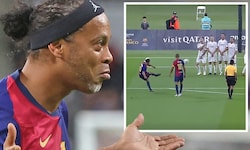 Ronaldinho scheint über sich selbst zu staunen. Der ehemalige Weltfußballer kann‘s immer noch.