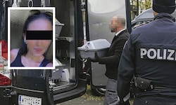 Leichenbestatter bei der Abholung des toten Babys. Seine Mutter (Bild oben links) hatte es – ...