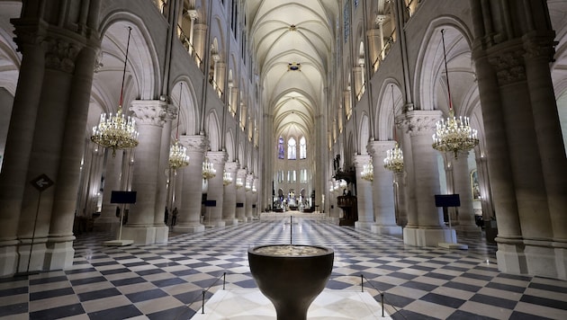 Notre Dame: Wunderbar ausgeleuchtet.  (Bild: Christophe Petit Tesson)