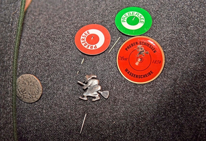 The bone of contention: the inner part of the target (red and green at the top), known as the ...