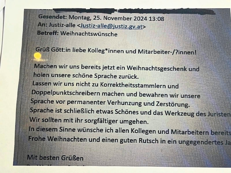 The email in question (Bild: zVg)