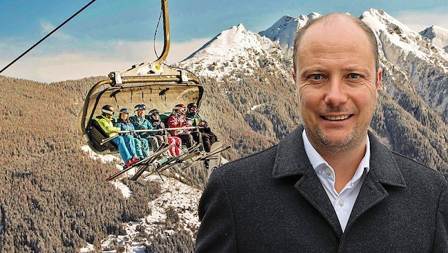 In the Schladming-Dachstein region (right: Tourism Association Managing Director Mathias Schattleitner), things have been on the up recently. (Bild: Krone KREATIV/Schladming-Dachstein/Martin Huber, Christian Jauschowetz )